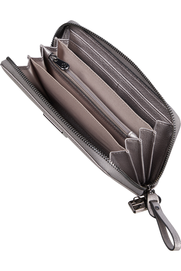 Samsonite Karissa 2.0 Slg 419 - L ZIP AROUND PU L  Silber