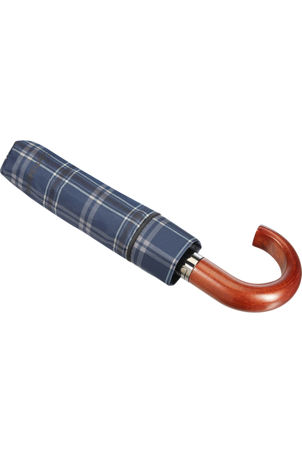 Samsonite Wood Classic S 3 Sect. Auto O/C Crook  Black/Blue Scottish