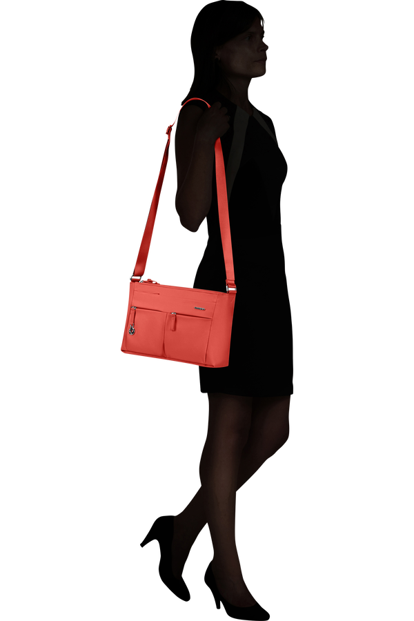 Samsonite Move 5.0 Horiz. Shoulder Bag + Flap  Coral Red Samsonite Move 5.0 Horiz. Shoulder Bag + Flap  Coral Red