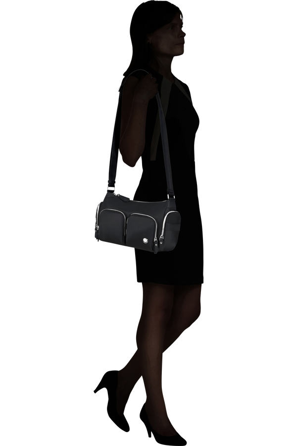 Samsonite Karissa Evo Shoulder Bag Multi Pkt  Schwarz Samsonite Karissa Evo Shoulder Bag Multi Pkt  Schwarz